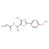 Chemical structure of N-{1-[2-(4-methoxyphenyl)-4-methyl-1,3-thiazol-5-yl]ethyl}prop-2-enamide - CSSB02062241337