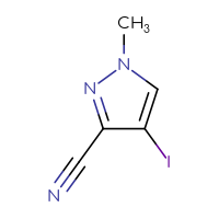 Chemical structure of 4-iodo-1-methyl-1H-pyrazole-3-carbonitrile - CSSB00000023729