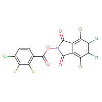 Chemical structure of 4,5,6,7-tetrachloro-1,3-dioxo-2,3-dihydro-1H-isoindol-2-yl 4-chloro-2,3-difluorobenzoate - CSSB20269714628