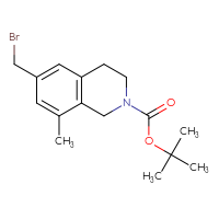 Chemical structure of tert-butyl 6-(bromomethyl)-8-methyl-1,2,3,4-tetrahydroisoquinoline-2-carboxylate - CSSB14863684207