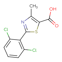 Chemical structure of 2-(2,6-dichlorophenyl)-4-methyl-1,3-thiazole-5-carboxylic acid - CSSB00000322874