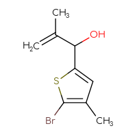 Chemical structure of 1-(5-bromo-4-methylthiophen-2-yl)-2-methylprop-2-en-1-ol - CSSB00013786492