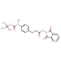 Chemical structure of 1,3-dioxo-2,3-dihydro-1H-isoindol-2-yl 3-(4-{[(tert-butoxy)carbonyl](methyl)amino}phenyl)propanoate - CSSB17484204890