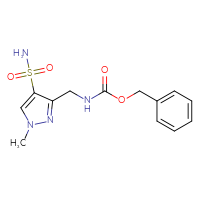 Chemical structure of benzyl N-[(1-methyl-4-sulfamoyl-1H-pyrazol-3-yl)methyl]carbamate - CSSB01989023803