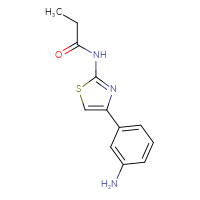 Chemical structure of N-[4-(3-aminophenyl)-1,3-thiazol-2-yl]propanamide - CSSB00000789597