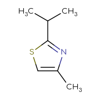 Chemical structure of 4-methyl-2-(propan-2-yl)-1,3-thiazole - CSSB00000717878