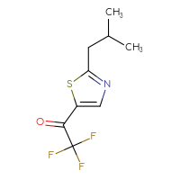 Chemical structure of 2,2,2-trifluoro-1-[2-(2-methylpropyl)-1,3-thiazol-5-yl]ethan-1-one - CSSB21103687326