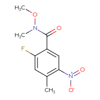Chemical structure of 2-fluoro-N-methoxy-N,4-dimethyl-5-nitrobenzamide - CSSB01045817855
