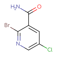 Chemical structure of 2-bromo-5-chloropyridine-3-carboxamide - CSSB00010988573