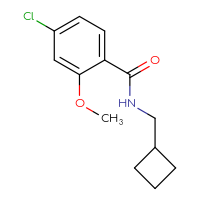 Chemical structure of 4-chloro-N-(cyclobutylmethyl)-2-methoxybenzamide - CSSB00093271147