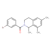 Chemical structure of 2-(3-bromobenzoyl)-1,6,8-trimethyl-1,2,3,4-tetrahydroisoquinoline - CSSB15463340944