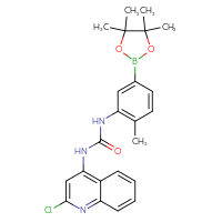 Chemical structure of 1-(2-chloroquinolin-4-yl)-3-[2-methyl-5-(4,4,5,5-tetramethyl-1,3,2-dioxaborolan-2-yl)phenyl]urea - CSSB21332057689