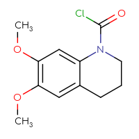 Chemical structure of 6,7-dimethoxy-1,2,3,4-tetrahydroquinoline-1-carbonyl chloride - CSSB21224771287