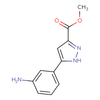 Chemical structure of methyl 5-(3-aminophenyl)-1H-pyrazole-3-carboxylate - CSSB00000068339