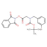 Chemical structure of 1,3-dioxo-2,3-dihydro-1H-isoindol-2-yl 2-{[(3-bromophenyl)methyl][(tert-butoxy)carbonyl]amino}acetate - CSSB17484203973
