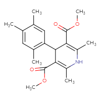 Chemical structure of 3,5-dimethyl 2,6-dimethyl-4-(2,4,5-trimethylphenyl)-1,4-dihydropyridine-3,5-dicarboxylate - CSSB20539825575