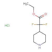 Chemical structure of ethyl 2,2-difluoro-2-(piperidin-4-yl)acetate hydrochloride - CSSB00159269198