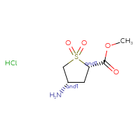 Chemical structure of rac-methyl (2R,4R)-4-amino-1,1-dioxo-1λ⁶-thiolane-2-carboxylate hydrochloride - CSSB21285254383