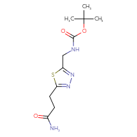 Chemical structure of tert-butyl N-{[5-(2-carbamoylethyl)-1,3,4-thiadiazol-2-yl]methyl}carbamate - CSSB02270739943