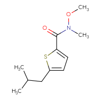 Chemical structure of N-methoxy-N-methyl-5-(2-methylpropyl)thiophene-2-carboxamide - CSSB01992278658