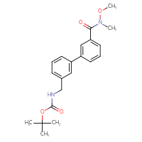 Chemical structure of tert-butyl N-({3'-[methoxy(methyl)carbamoyl]-[1,1'-biphenyl]-3-yl}methyl)carbamate - CSSB06594479757