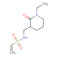 Chemical structure of N-[(1-ethyl-2-oxopiperidin-3-yl)methyl]ethene-1-sulfonamide - CSSB21332050918