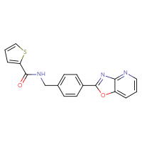Chemical structure of N-[(4-{[1,3]oxazolo[4,5-b]pyridin-2-yl}phenyl)methyl]thiophene-2-carboxamide - CSSB00121617580