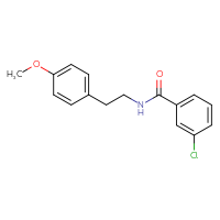 Chemical structure of 3-chloro-N-[2-(4-methoxyphenyl)ethyl]benzamide - CSSB00026387836
