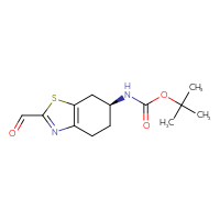 Chemical structure of tert-butyl N-[(6S)-2-formyl-4,5,6,7-tetrahydro-1,3-benzothiazol-6-yl]carbamate - CSSB00020588988