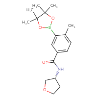 Chemical structure of 4-methyl-N-[(3R)-oxolan-3-yl]-3-(4,4,5,5-tetramethyl-1,3,2-dioxaborolan-2-yl)benzamide - CSSB00255991824