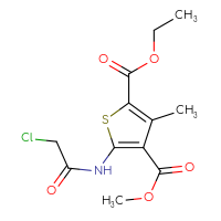 Chemical structure of 2-ethyl 4-methyl 5-(2-chloroacetamido)-3-methylthiophene-2,4-dicarboxylate - CSSB00020595059