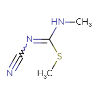 Chemical structure of N'-cyano-N-methyl(methylsulfanyl)methanimidamide - CSSB00000210663