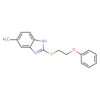 Chemical structure of 5-methyl-2-[(2-phenoxyethyl)sulfanyl]-1H-1,3-benzodiazole - CSSB00027913345