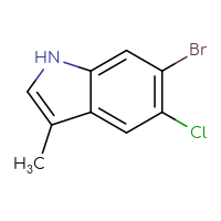 Chemical structure of 6-bromo-5-chloro-3-methyl-1H-indole - CSSB00015931101