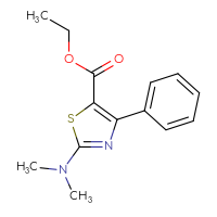 Chemical structure of ethyl 2-(dimethylamino)-4-phenyl-1,3-thiazole-5-carboxylate - CSSB00001316480