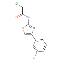 Chemical structure of 2-chloro-N-[4-(3-chlorophenyl)-1,3-thiazol-2-yl]acetamide - CSSB01999343889