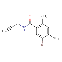 Chemical structure of 5-bromo-2,4-dimethyl-N-(prop-2-yn-1-yl)benzamide - CSSB01992545487