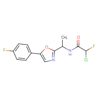 Chemical structure of 2-chloro-2-fluoro-N-{1-[5-(4-fluorophenyl)-1,3-oxazol-2-yl]ethyl}acetamide - CSSB14790103795