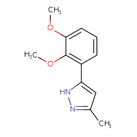 Chemical structure of 5-(2,3-dimethoxyphenyl)-3-methyl-1H-pyrazole - CSSB01097725435