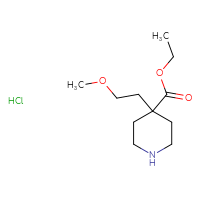 Chemical structure of ethyl 4-(2-methoxyethyl)piperidine-4-carboxylate hydrochloride - CSSB21043417946