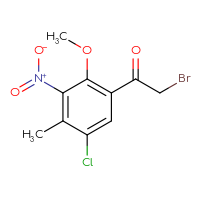 Chemical structure of 2-bromo-1-(5-chloro-2-methoxy-4-methyl-3-nitrophenyl)ethan-1-one - CSSB00020650095