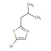 Chemical structure of 5-bromo-2-(2-methylpropyl)-1,3-thiazole - CSSB00010074635