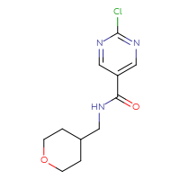 Chemical structure of 2-chloro-N-[(oxan-4-yl)methyl]pyrimidine-5-carboxamide - CSSB00007584852
