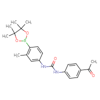 Chemical structure of 3-(4-acetylphenyl)-1-[3-methyl-4-(4,4,5,5-tetramethyl-1,3,2-dioxaborolan-2-yl)phenyl]urea - CSSB21332149319