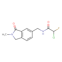 Chemical structure of 2-chloro-2-fluoro-N-[(2-methyl-3-oxo-2,3-dihydro-1H-isoindol-5-yl)methyl]acetamide - CSSB21332109256