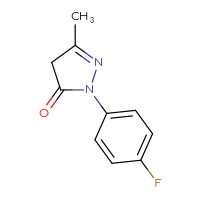 Chemical structure of 1-(4-fluorophenyl)-3-methyl-4,5-dihydro-1H-pyrazol-5-one - CSSB00000175183
