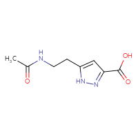 Chemical structure of 5-(2-acetamidoethyl)-1H-pyrazole-3-carboxylic acid - CSSB01976695908