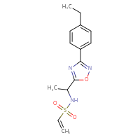 Chemical structure of N-{1-[3-(4-ethylphenyl)-1,2,4-oxadiazol-5-yl]ethyl}ethene-1-sulfonamide - CSSB21332126595