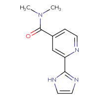 Chemical structure of 2-(1H-imidazol-2-yl)-N,N-dimethylpyridine-4-carboxamide - CSSB01992678948