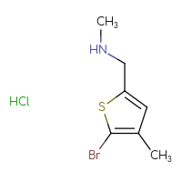 Chemical structure of [(5-bromo-4-methylthiophen-2-yl)methyl](methyl)amine hydrochloride - CSSB14901603660